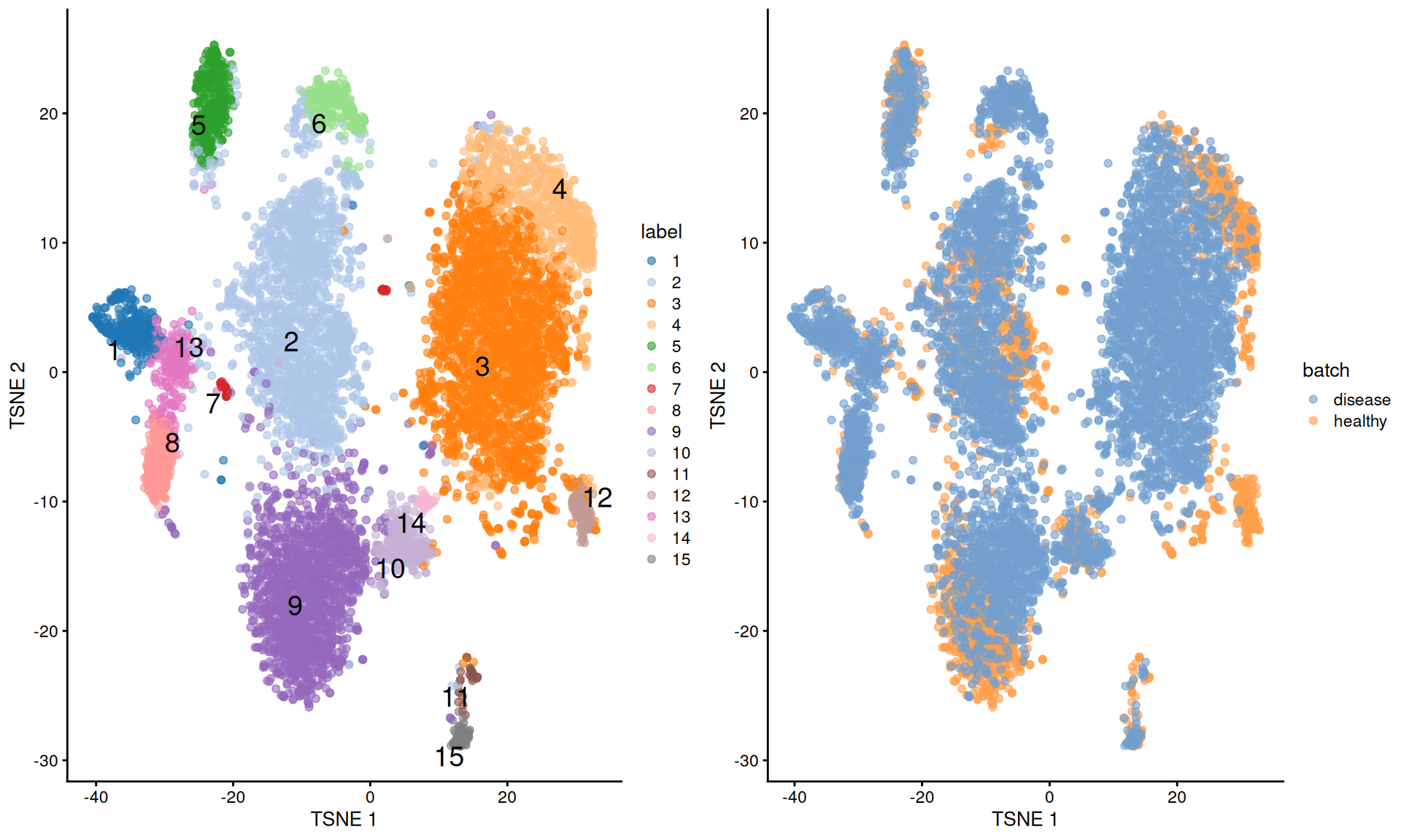 More $t$-SNE plots of the Wu kidney dataset after applying MNN correction across diseases.