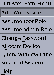 The illustration shows the Trusted Path menu.